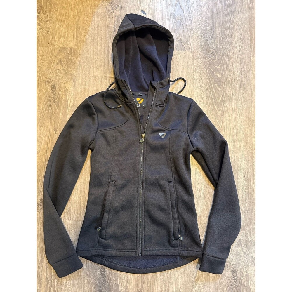 AUBRION XXS‎ Gray Jacket Hooded Full Zip Fleece Equestrian Coat Grey